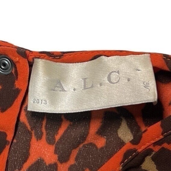 A.L.C. Silk Red Leopard Tank Tapered Set Sz Large maximalist chic boho eclectic - Picture 4 of 10